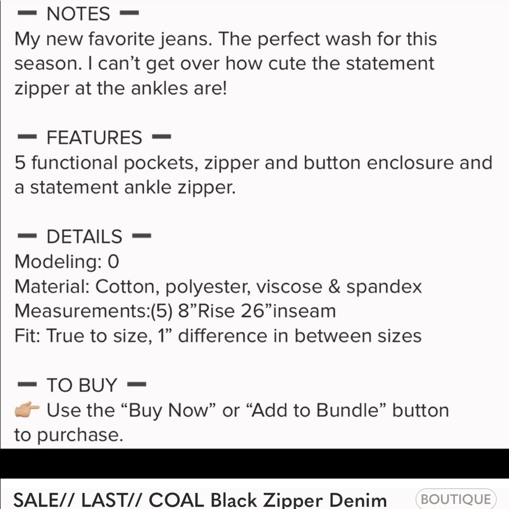 🆕🔄 Reposh COAL Zipper Detail Skinny Jeans - Picture 7 of 7